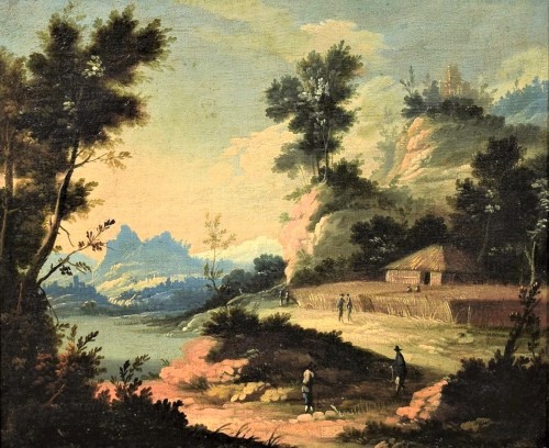 Tableaux et dessins Tableaux XVIIIe siècle - Paire de paysages vénitiens - Pietro Antonio Domenichini (1699-1743)